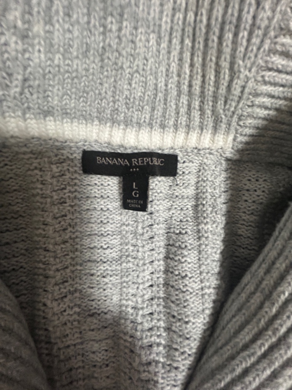 Banana Republic Men's sweater Light Gray Ribbed Cardigan